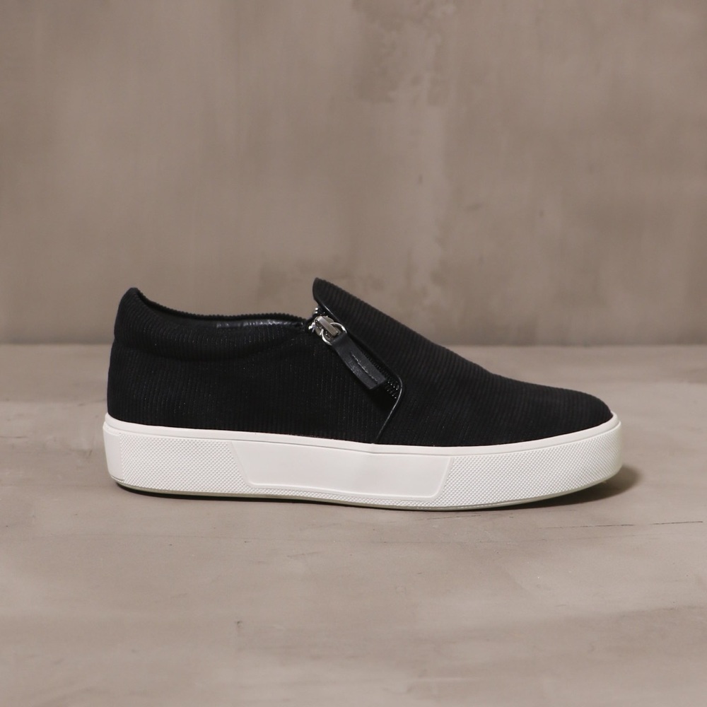 NWT Black Slip On Sneaker with Zipper